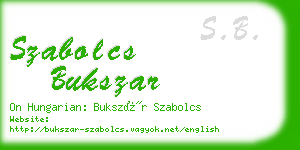 szabolcs bukszar business card